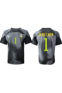Fotbalové Dres Brazílie Alisson Becker #1 Brankářské Domácí Oblečení MS 2022 Krátký Rukáv